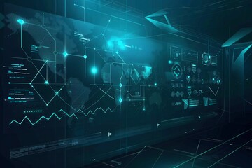  Holographic interface with floating data panels