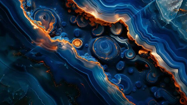 Dark blue agate with fire element pattern inside agate, regal backing, natural color.