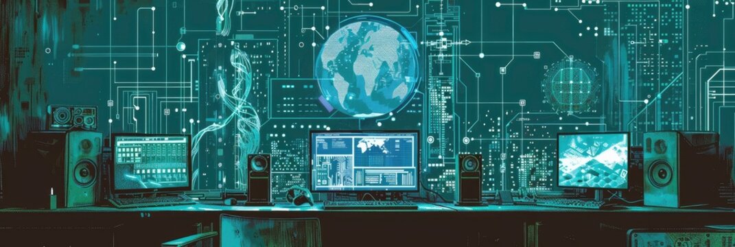 Next-gen gaming setup with digital interface - Powered by Adobe