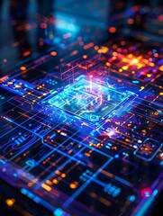 Fototapeta premium Futuristic Circuit Board Abstract Digital Technology