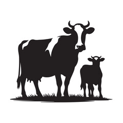 
Cow graphic vector , Cow black silhouette isolated on white background. Vector illustration