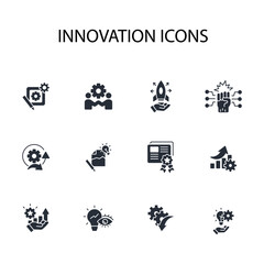 Innovation icon set.vector.Editable stroke.linear style sign for use web design,logo.Symbol illustration.