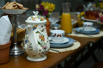  breakfast in the morning, table setting, table setting for a dinner, table and chairs in a restaurant, table and chairs, breakfast table, hotel breakfast, afternoon tea, set table, abundant table
