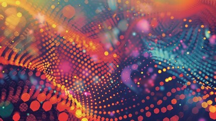 Abstract background featuring a vibrant assortment of dots