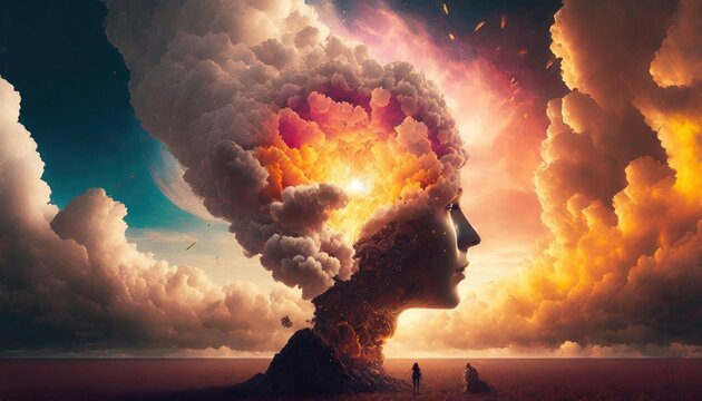 exploding mind, inner world, dreams, emotions, imagination and creative mind