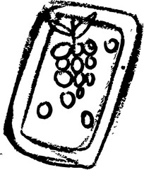 Grapes Picnic doodle icon. Outdoor vector illustration. Hand drawn line art style. Sketch