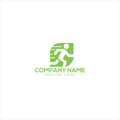 Natural fitness healthy people logo design
