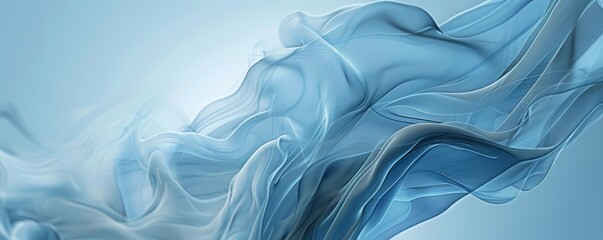 Abstract blue background with flowing smooth lines and gradients