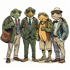 Fototapeta premium Turtles Preppy