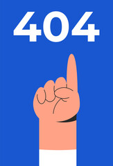 Error 404 for internet site. Flat vector illustration.