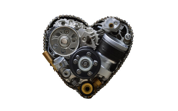 An engine in the shape of a heart
