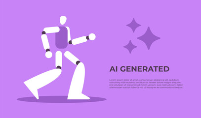 AI stars icon. Artificial intelligence Chat Bot. Machine learning. Create an image and text sign. Computer help assistant. Data Science. Flat vector illustration.