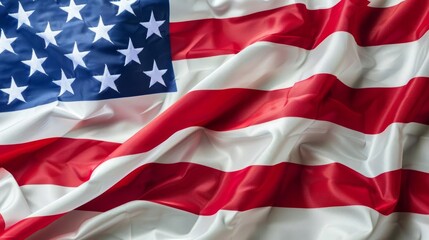 Close-up of Waving American Flag