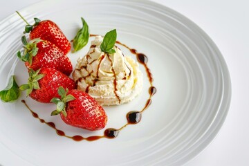 Vanilla Infused Ricotta Cream and Balsamic Strawberries
