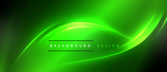 Neon glowing circle rays, light round lines in the dark, planet style neon wave lines. Energetic electric concept design for wallpaper, banner, background