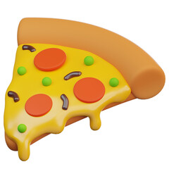 3d pizza with melted cheese and sausage topping on top.