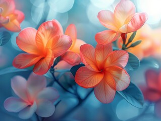 Fototapeta premium Diverse Gardenia Cluster in Colorful Garden: Double Exposure Silhouette with Copy Space