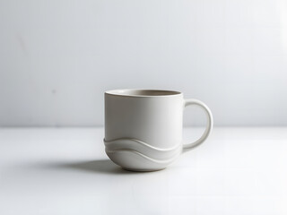 Fototapeta premium Taza blanca aislada en fondo blanco