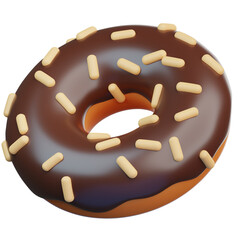3d chocolate donut with sprinkles