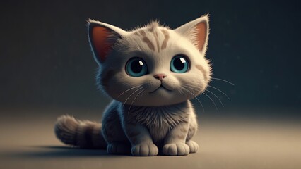 Cat Character, Cute 3D Cat Character Clipart, 3D Animation Cartoon Style, 3D Render Illustration