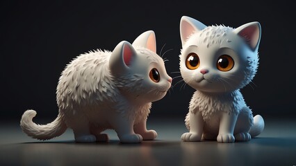 Cat Character, Cute 3D Cat Character Clipart, 3D Animation Cartoon Style, 3D Render Illustration