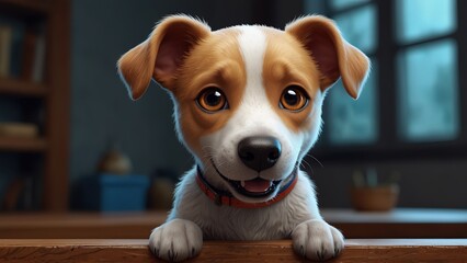 Dog Character, Cute 3D Dog Character Clipart, 3D Animation Cartoon Style, 3D Render Illustration