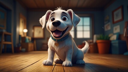 Dog Character, Cute 3D Dog Character Clipart, 3D Animation Cartoon Style, 3D Render Illustration