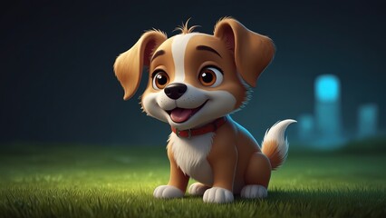Dog Character, Cute 3D Dog Character Clipart, 3D Animation Cartoon Style, 3D Render Illustration