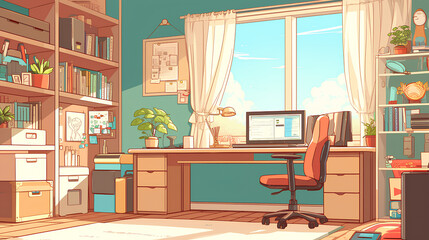 Teen room interior is calm and clean simple background