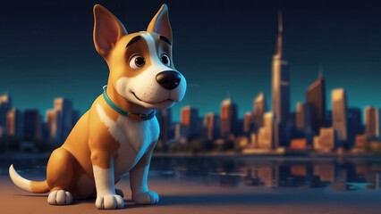 Dog Character, Cute 3D Dog Character Clipart, 3D Animation Cartoon Style, 3D Render Illustration