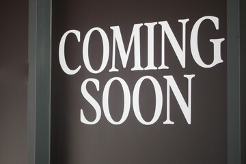 Highquality Coming Soon Sign Announcement on Dark Background for an Upcoming Event