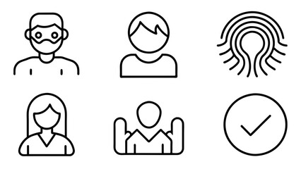 set of icons of people