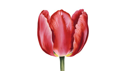 Red tulips on a white background