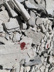 stone wall texture, Blood on concrete