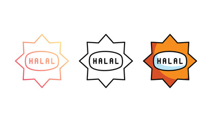 Helal icon design with white background stock illustration