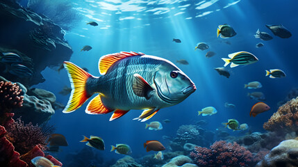 Naklejka premium fish in the sea