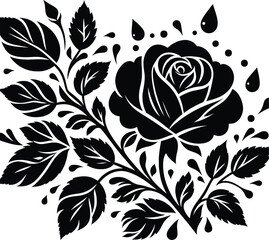 black and white flower