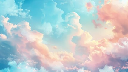 Beautiful Pastel Cloudscape, Generative AI