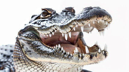 crocodile opening mouth isolated in white 