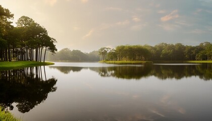 lake at maclay gardens state park in tallahassee florida