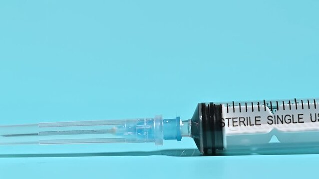 syringe close-up in the studio