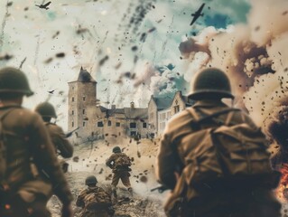 d-day background concept with copy space	