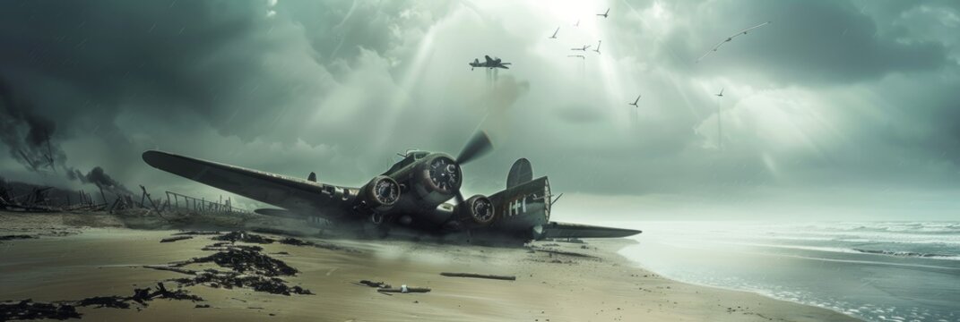 d-day background concept with copy space	