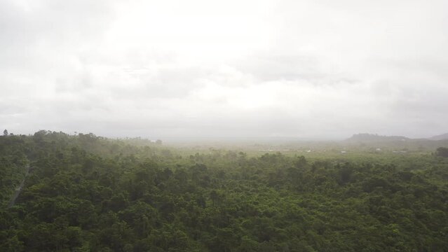 Aerial video over the coastline of North Buton Indonesia