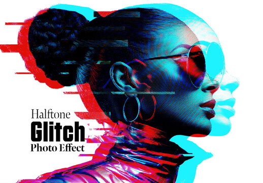 Glitch Halftone Effect