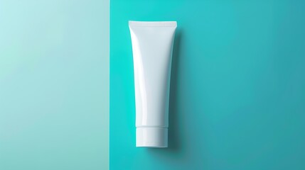 Blank tube of toothpaste on color background