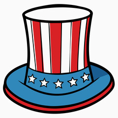 Patriotic hat cartoon vector clipart Illustration
