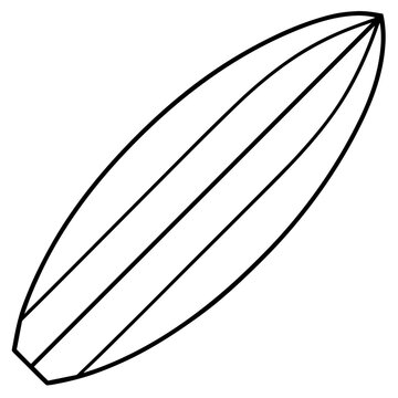 recommend clip art: Surfboard outline coloring book page line art drawing
