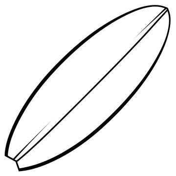 recommend clip art: Surfboard outline coloring book page line art drawing