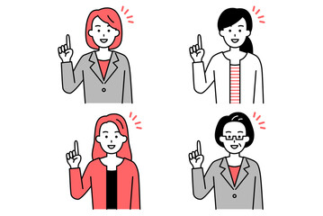 女性のビジネスパーソンのセット（アイデア）